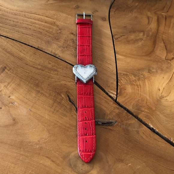 y2k Guess Leather Watch Heart Shape Red Band main image 6